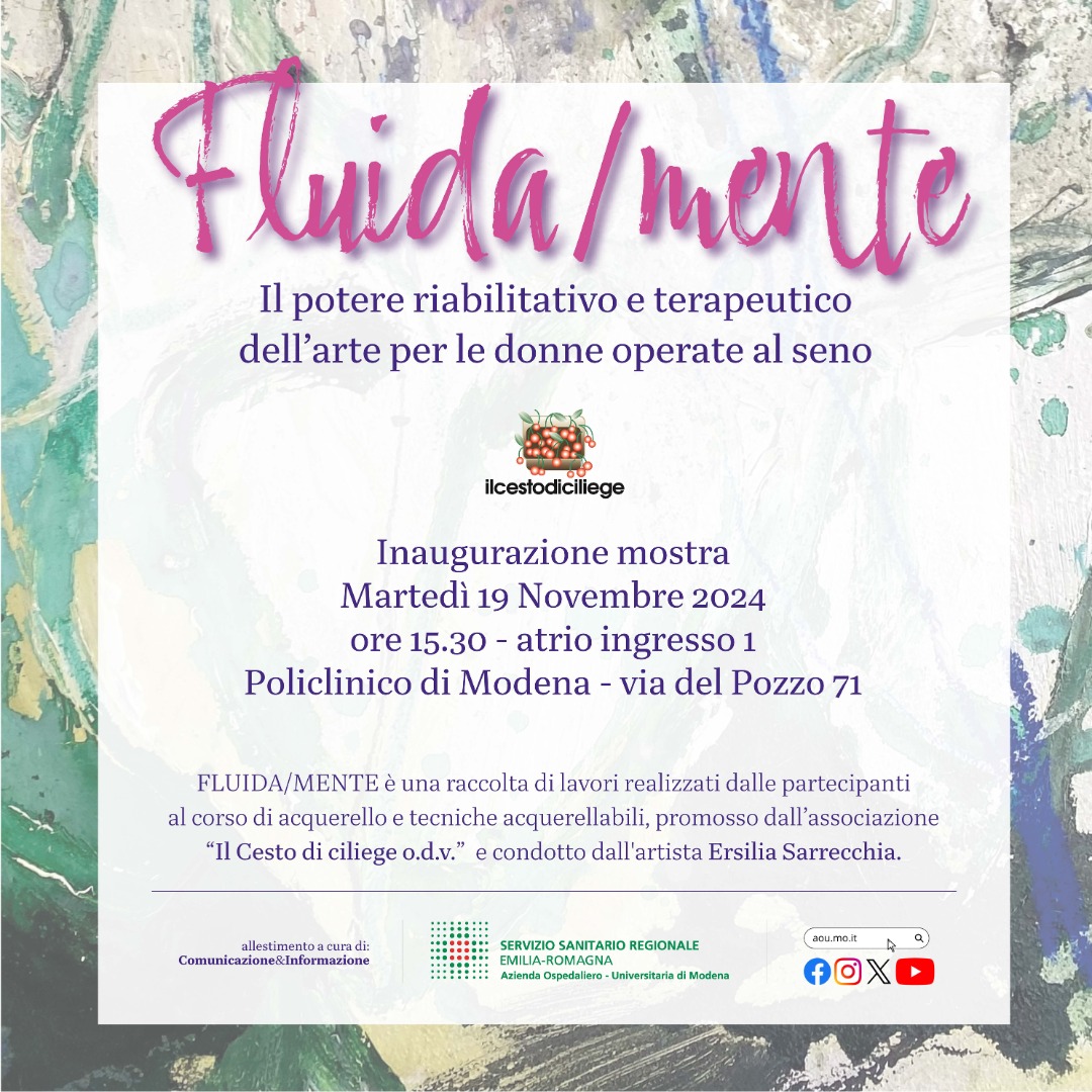 Fluida/Mente: AOU di Modena e Cesto di Ciliege insieme per le donne operate al seno 