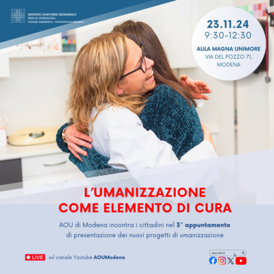 L'Umanizzazione come elemento di cura: 3° evento aperto a tutti