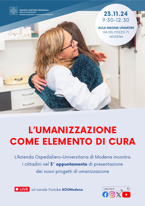 L'Umanizzazione come elemento di cura: terzo evento aperto alla cittadinanza